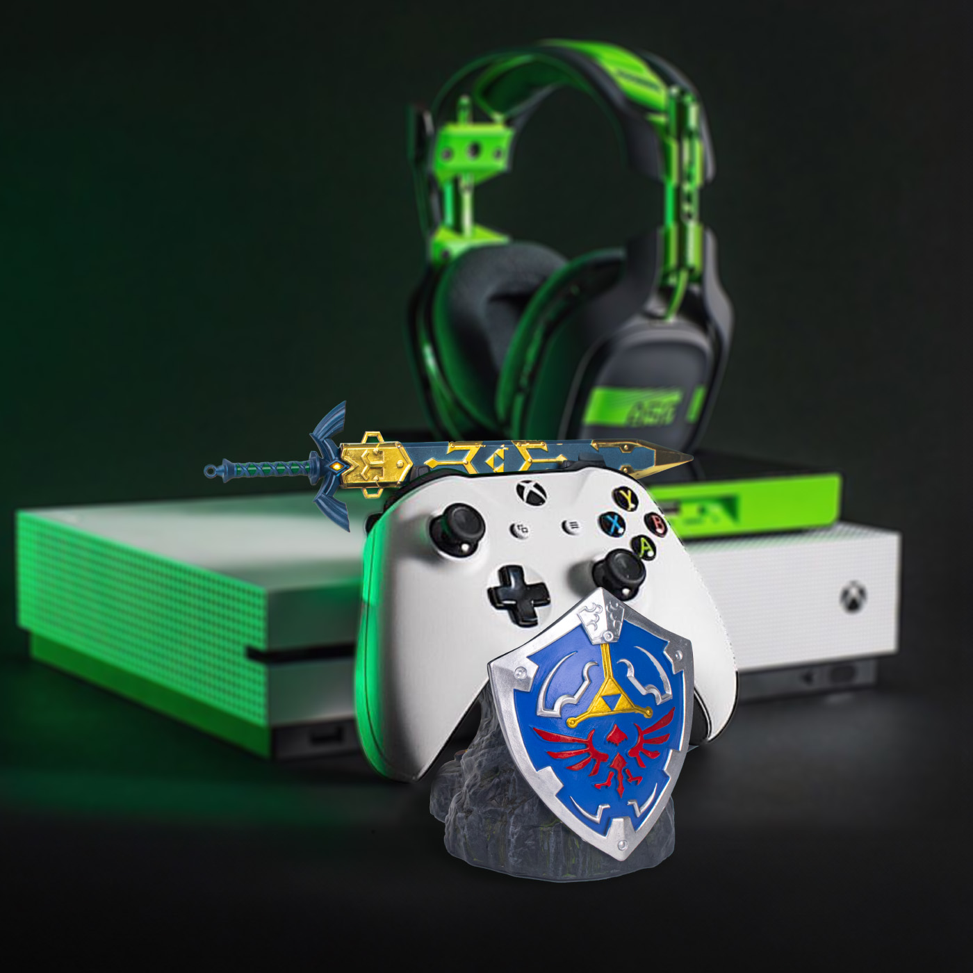 Resin Art Zelda - ゼルダの伝説 XBOX PS5 ゲームスタンド クリエイティブアニメコントローラーデザイン デスクトップデコレーションギフト