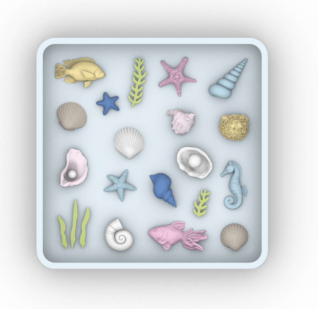 Silicone Mold Ocean - 3Dオーシャンアクセサリー樹脂鋳造型シリコンモールドアクセサリー樹脂液型樹脂キーホルダーシリコンモールド樹脂型