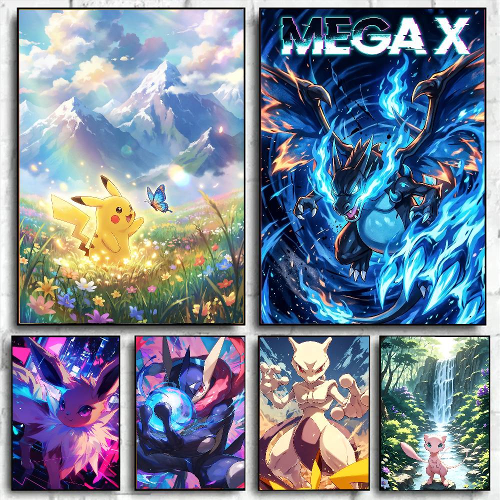 Resin Art Wall - ポケモンアニメポスター イーブイ HD ダイヤモンドウォールアート 防水プリント 寝室