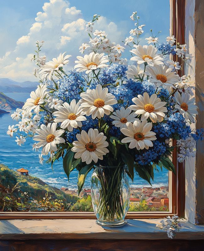 Resin Art Wall - 数字で描くデジタルダイヤモンドペインティング DIY デイジーの花束 ダイヤモンドアート 壁飾り ゲームルームやリビングルームのギフトに