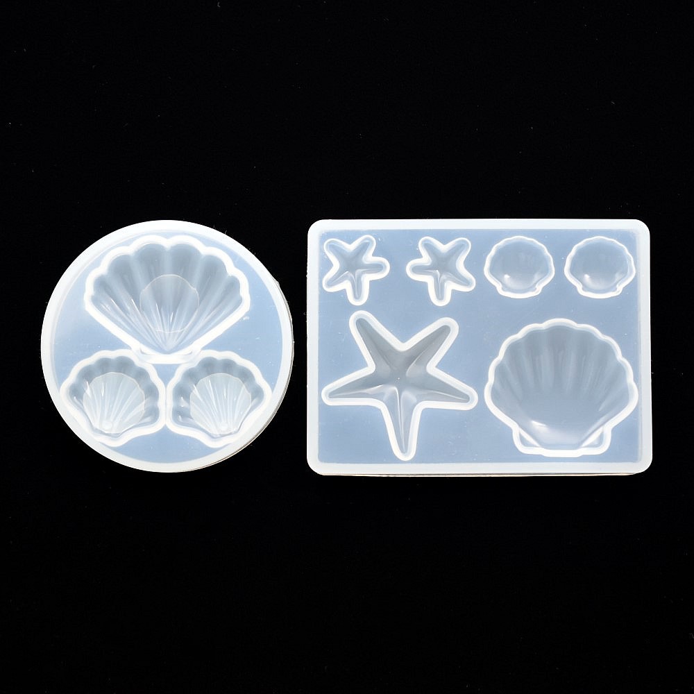 Silicone Mold Ocean - シリコンシェルモールド,ペンダント,レジンモールド,幾何学的形状,正方形または円形の星型,月