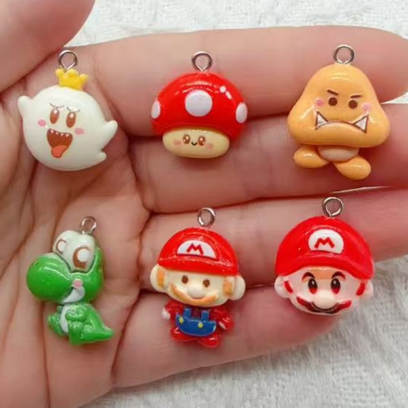 Resin Art Kits For Adults - 10個入り樹脂製漫画ペンダント、DIYジュエリー製作イヤリング、キーホルダーアクセサリー
