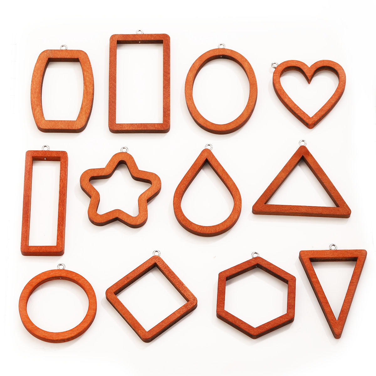 Resin Art Kits For Adults - 10 個の三角形長方形木製幾何学チャームイヤリングブレスレットコネクタ所見 DIY UV 樹脂装飾ジュエリー作成用