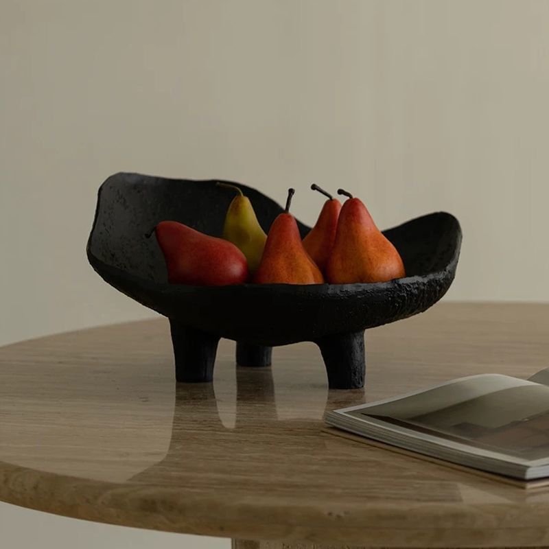黒色のフルーツプレート樹脂製収納トレイオーナメントレトロアー - Resin Art Wooden Tray のレビューと価格