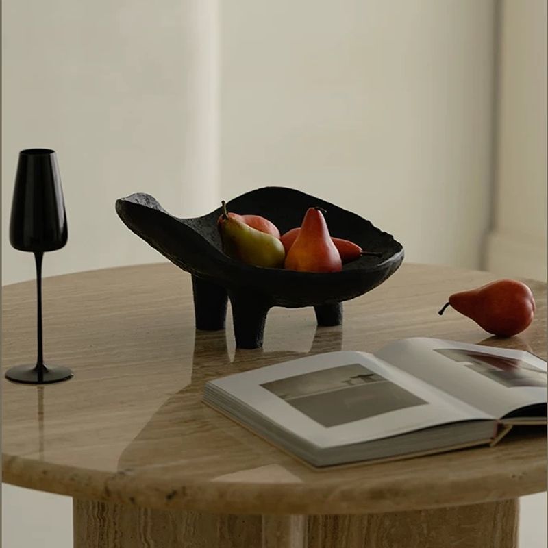 黒色のフルーツプレート樹脂製収納トレイオーナメントレトロアー - Resin Art Wooden Tray のレビューと価格