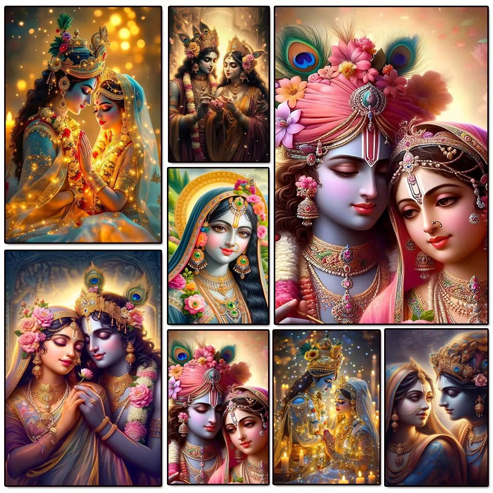 インドのラーダー・クリシュナのカップル5D DIYダイヤモン - Resin Art Radha Krishna のレビューと価格
