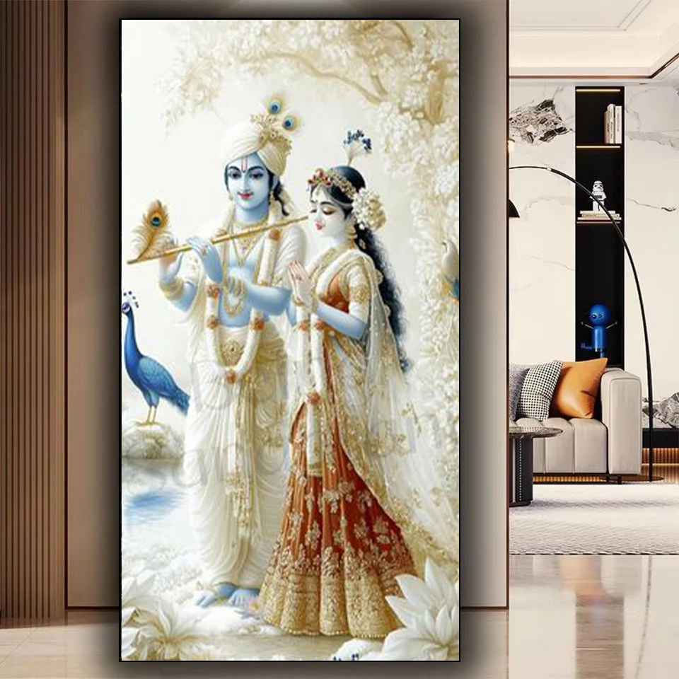 インド主ラダクリシュナカップル 5D Diy 大型ダイヤモン - Resin Art Radha Krishna のレビューと価格