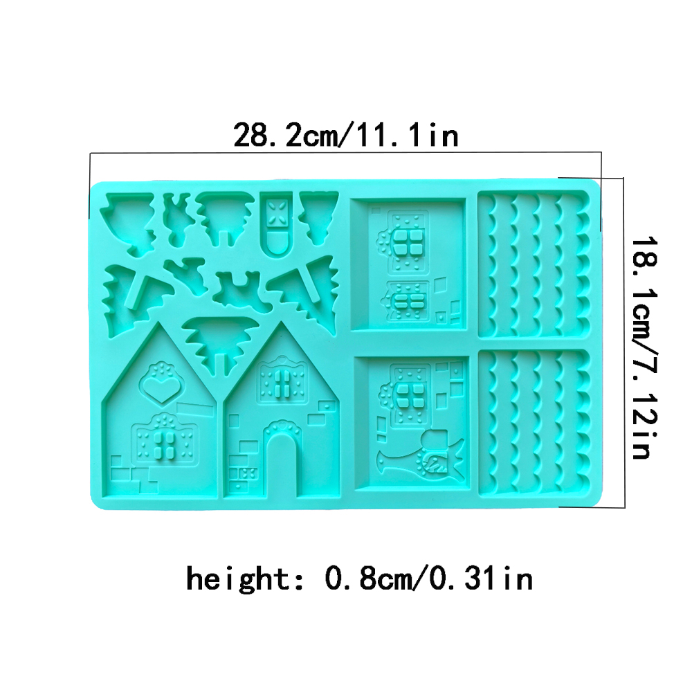 1pc クリスマスハウスチョコレートシリコンモールド 3D  - Silicone Mold Ocean のレビューと価格