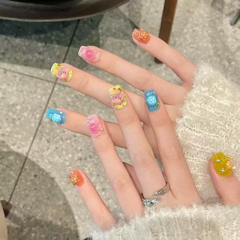 100個入り ミニチュア カラフルなカメのレジンチャーム、裏 - Resin Art Accessories のレビューと価格