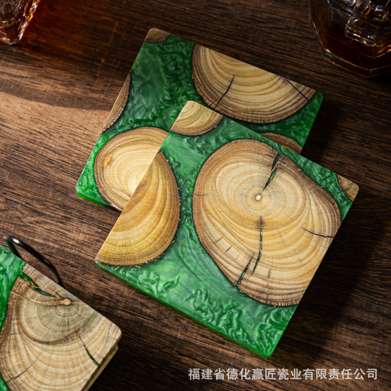 禅インクアートドライブリューティートレイ、ツゲと樹脂製、多機 - Resin Art Wooden Tray のレビューと価格
