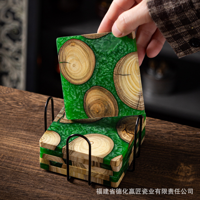 禅インクアートドライブリューティートレイ、ツゲと樹脂製、多機 - Resin Art Wooden Tray のレビューと価格