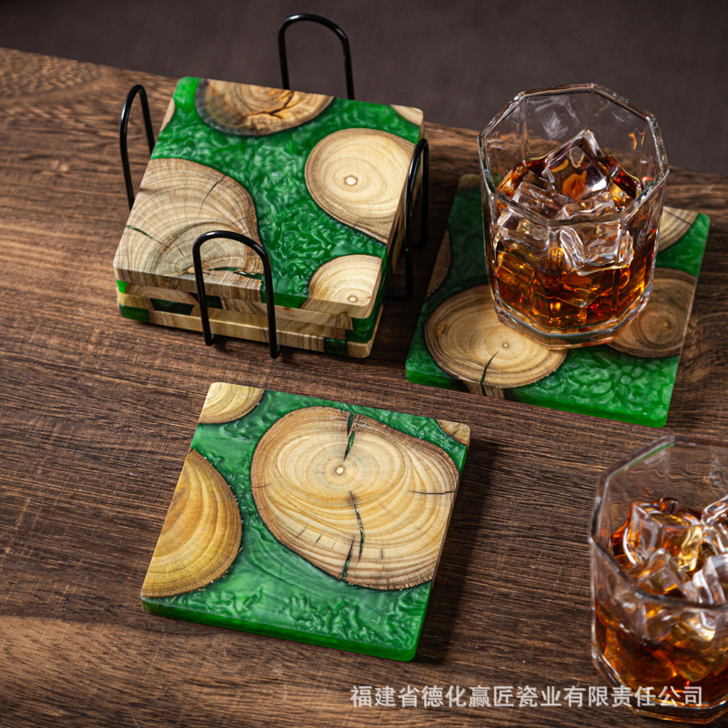禅インクアートドライブリューティートレイ、ツゲと樹脂製、多機 - Resin Art Wooden Tray のレビューと価格
