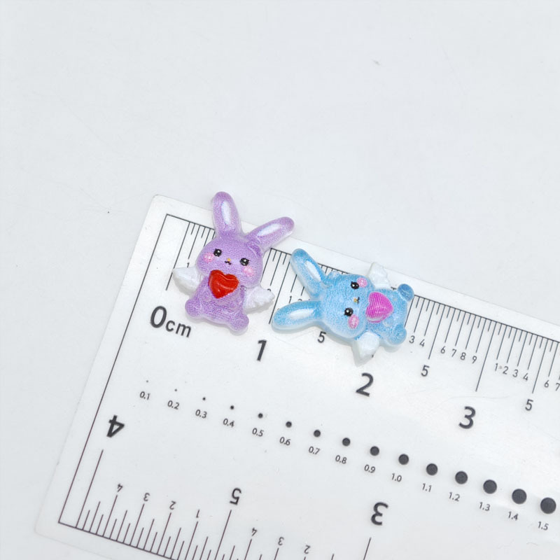 新しい可愛いエンジェルラブの漫画風ウサギのネイルアートアクセ - Resin Art Accessories のレビューと価格