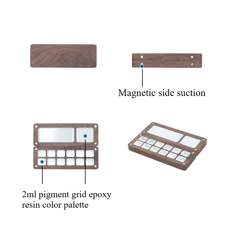 無垢材水彩顔料ボックス アート学生用DIY水彩顔料ボックス  - Resin Art Wooden Tray のレビューと価格