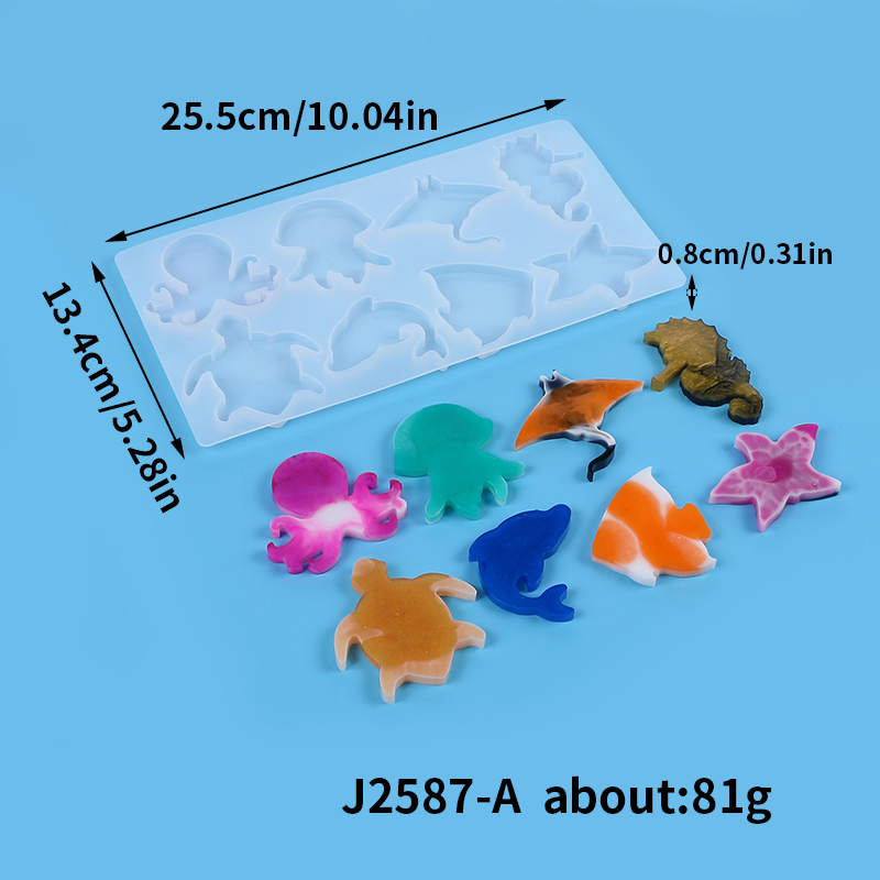 動物のデザインのシリコンジュエリーペンダント,金,エポキシ樹 - Silicone Mold Ocean のレビューと価格