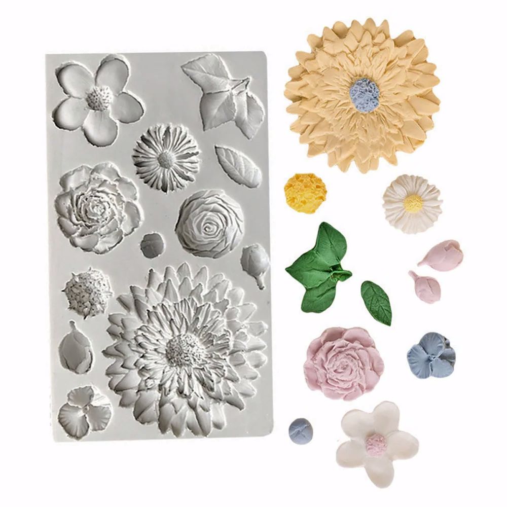 ひまわりの花びらと葉のシリコンフォンダン型 チョコレートケー - Resin Art Rose Petals のレビューと価格