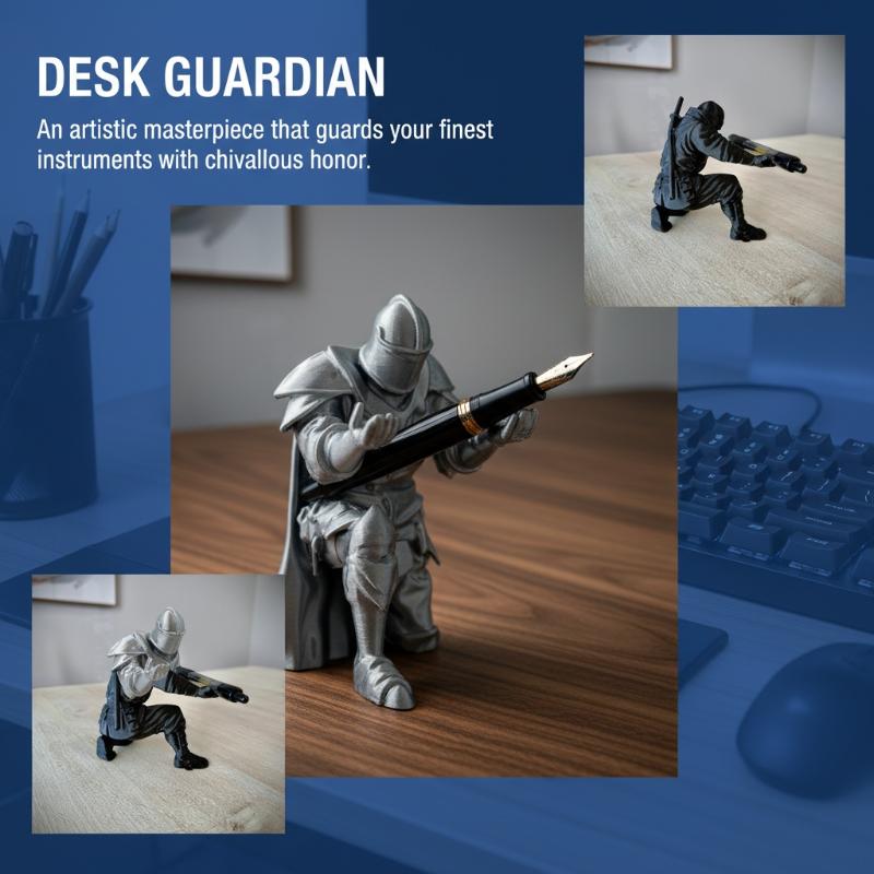 騎士ペンホルダー樹脂中世鎧デスクオーガナイザー画材オフィス用 - Resin Art Pen のレビューと価格