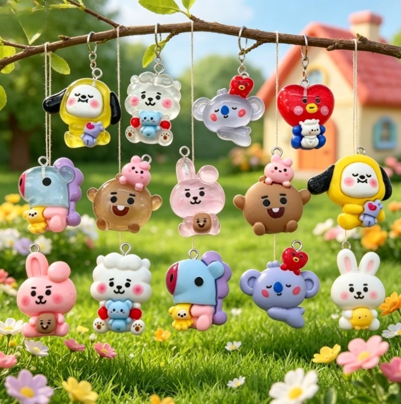 7 個 BT21 樹脂漫画チャーム DIY アクセサリークラ - Resin Art Kits For Adults のレビューと価格