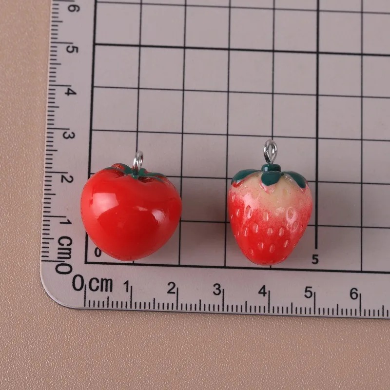 10 個リアルな 3D イチゴトマトアップルミニフルーツペン - Resin Art Accessories のレビューと価格
