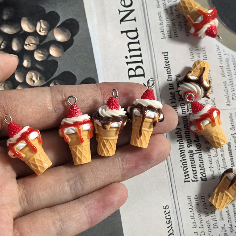 10 個かわいい 3D シミュレーション食品アイスクリーム樹 - Resin Art Accessories のレビューと価格