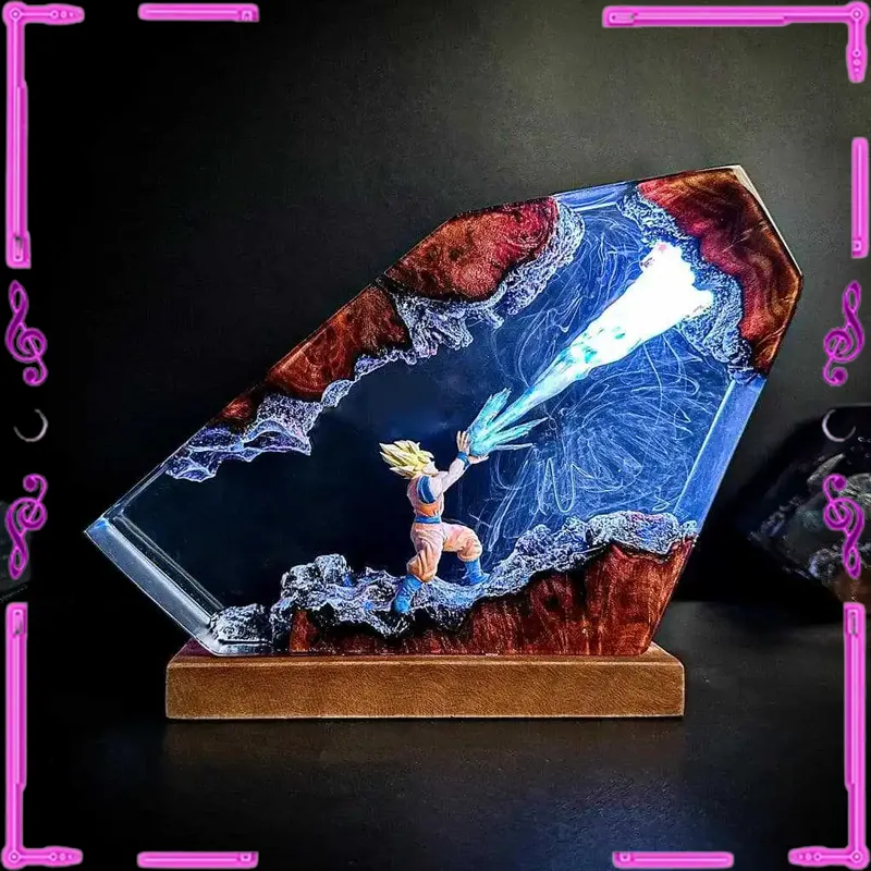 悟空カメハメハエポキシ樹脂LEDナイトライト、ドラゴンボール - Resin Art Goku のレビューと価格