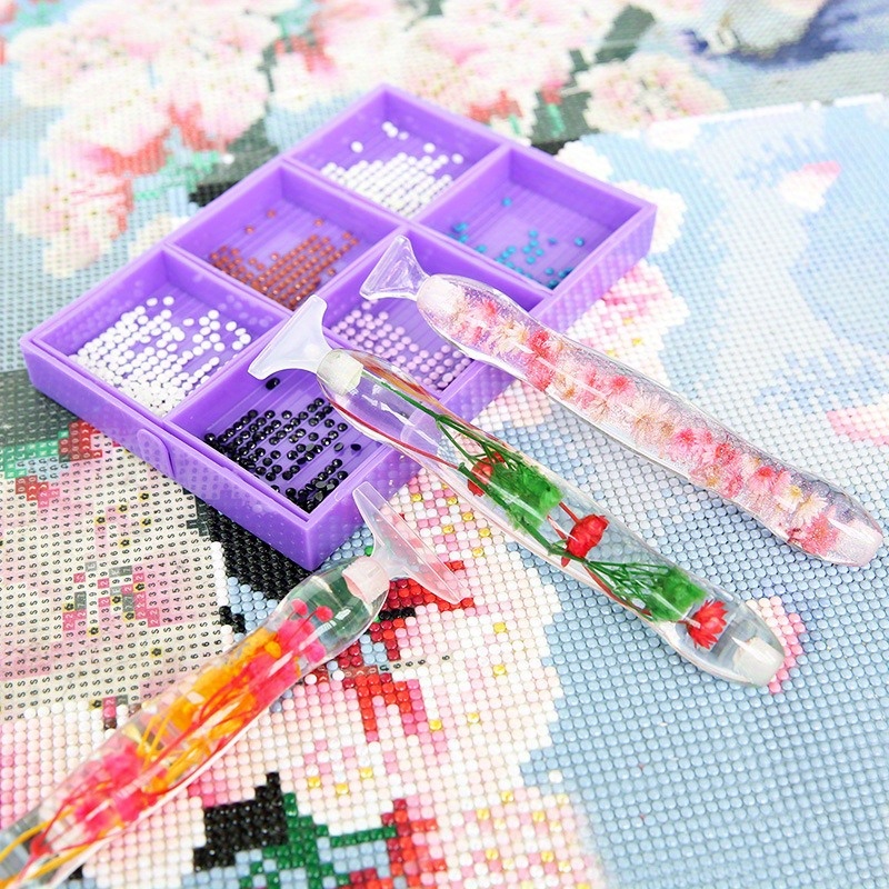 1セットフラワーデザイン樹脂製5Dダイヤモンドペインティング - Resin Art Pen のレビューと価格